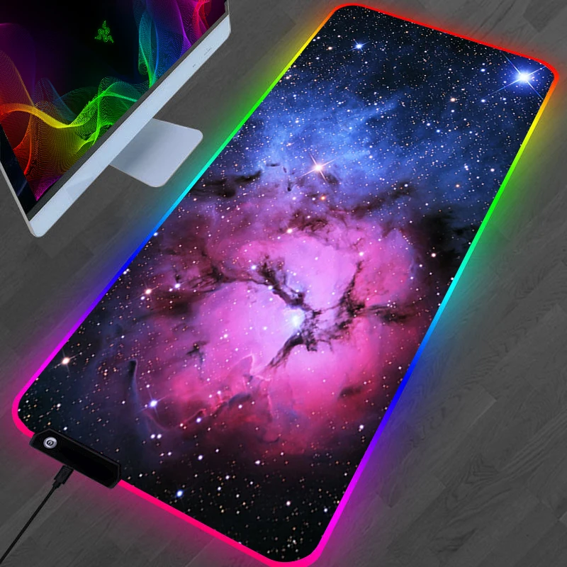 XL RGB Galaxy Milky Way Mouse Pad Kawaii Gaming AccessoriesCarpet PC Gamer Completo Computer Varmilo Keyboard Desk Mat Mousepad