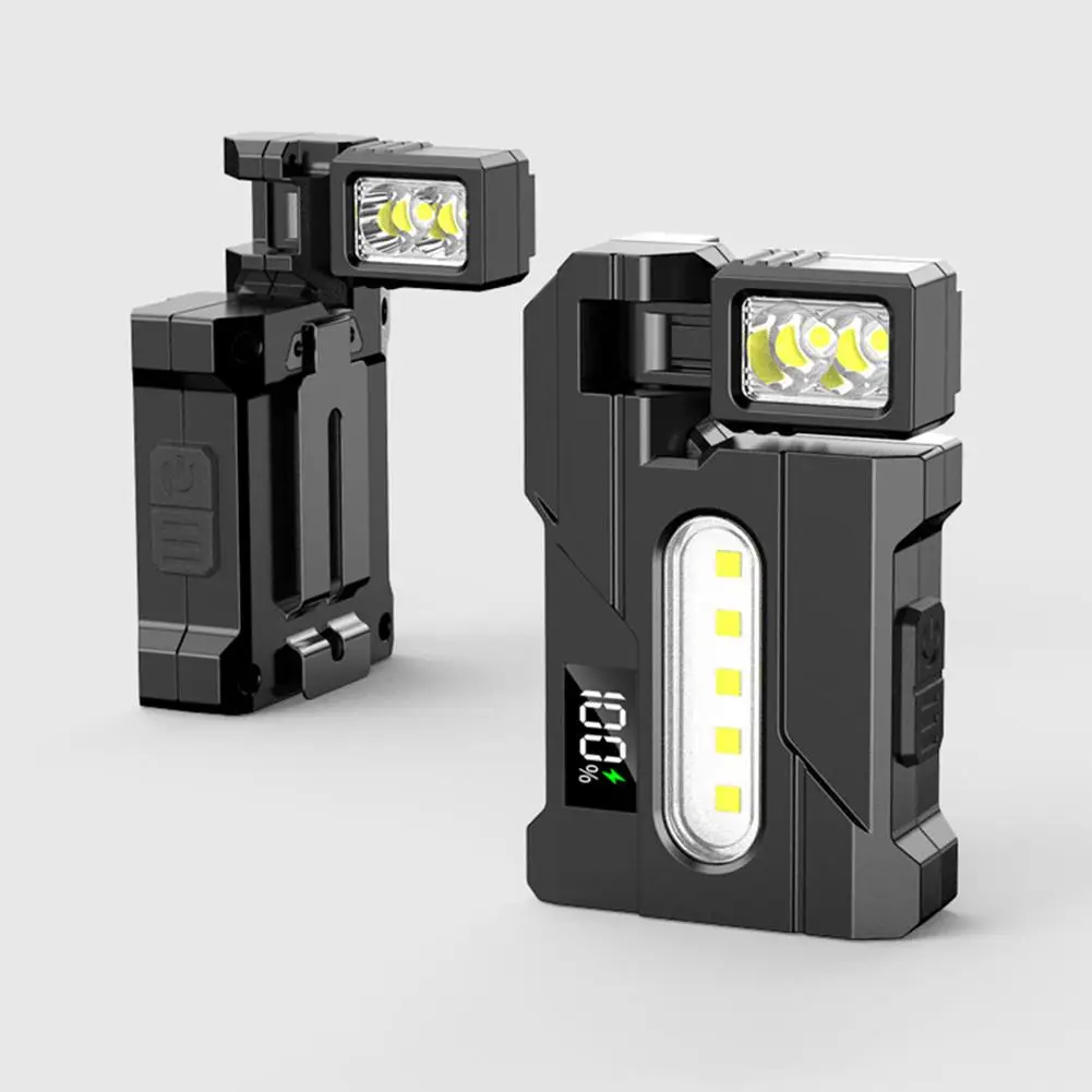 High Brightness Magnetic LED Work Light Flashlight – New USB Charging, Digital Display, Rotatable Portable for Outdoor Camping