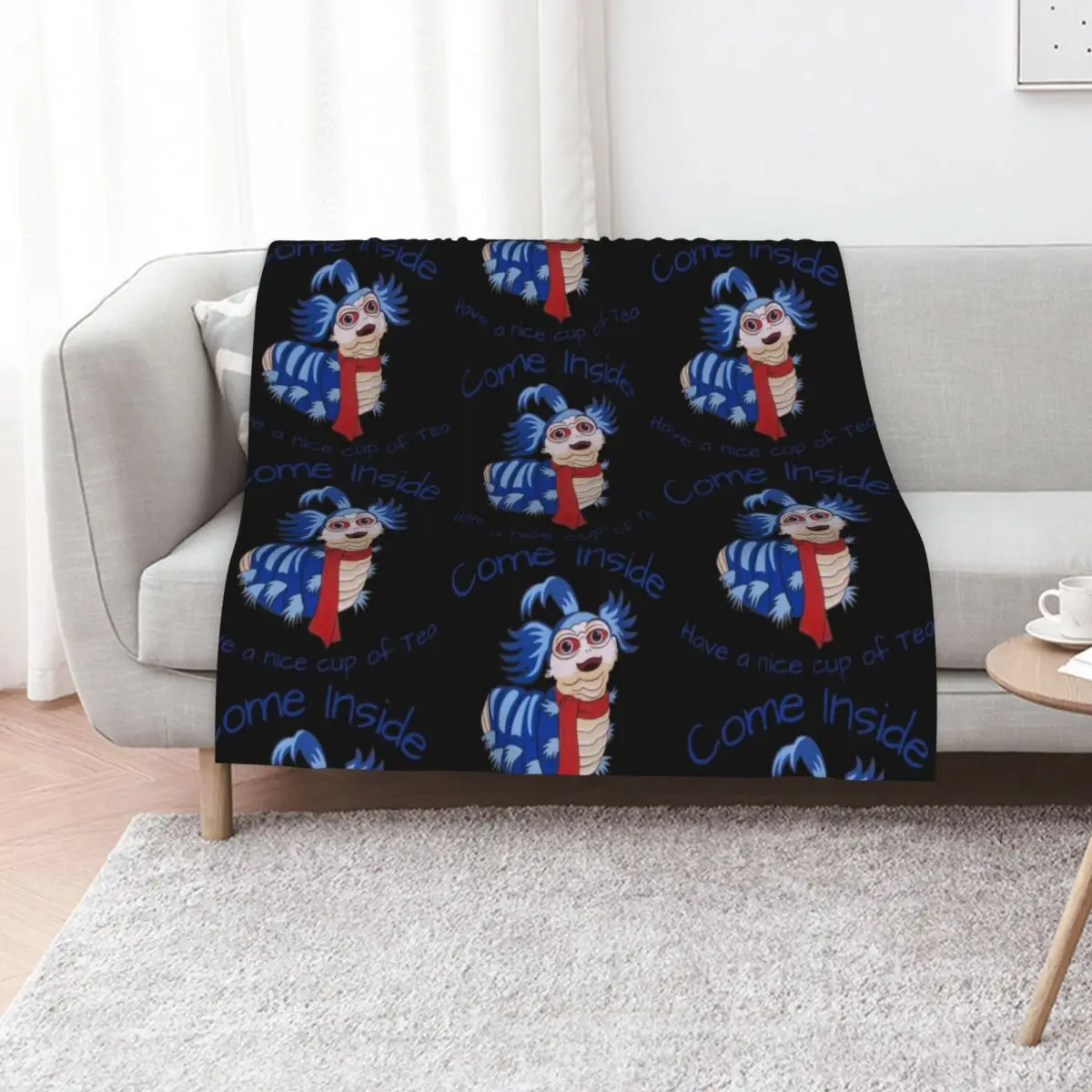 Come inside Have a nice cup of tea Blue & Red Throw Blanket Moving Giant Sofa manga Softest Cute Plaid Quilt Blankets
