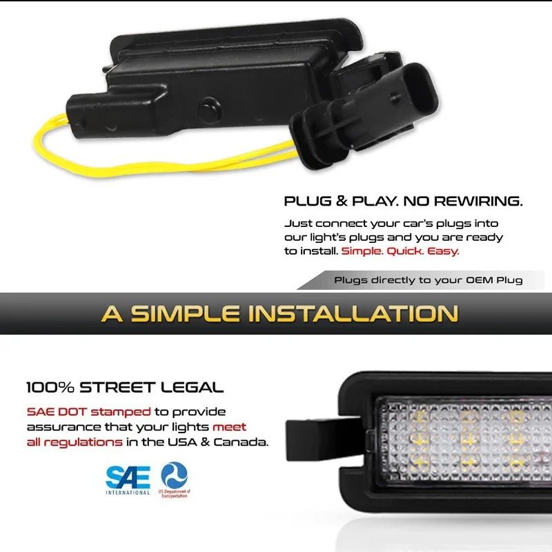 ل شاحن دودج تشالينجر 2015 2016 2017 2018 2019 2020 2021 2022 ل 2017-up جيب البوصلة لوحة ترخيص ليد علامة ضوء مصباح #3