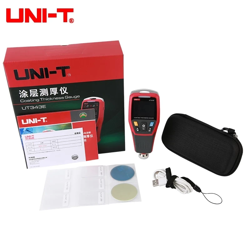 Imagem -06 - Uni-t Revestimento Espessura Medidor Ut343e 02000µm Car Film Paint Espessura Tester Tela Tft com Bluetooth