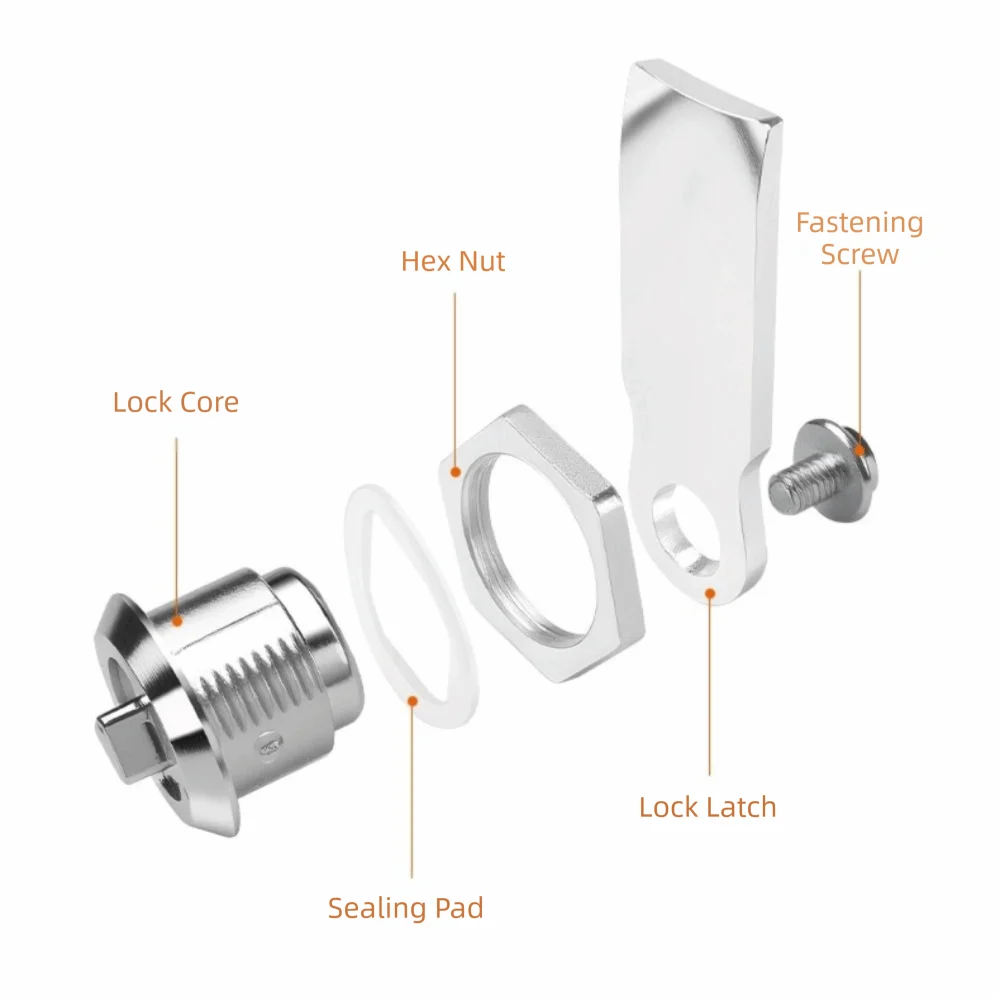 Durable Stainless Steel Triangle Cam Lock With Cap Flat Triangle Key Panel Lock Distribution Box Lock Tin Box Installation