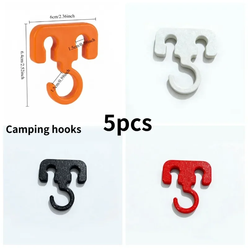 5pcs 3D printed camping hook, portable multifunctional clothesline hanging hook