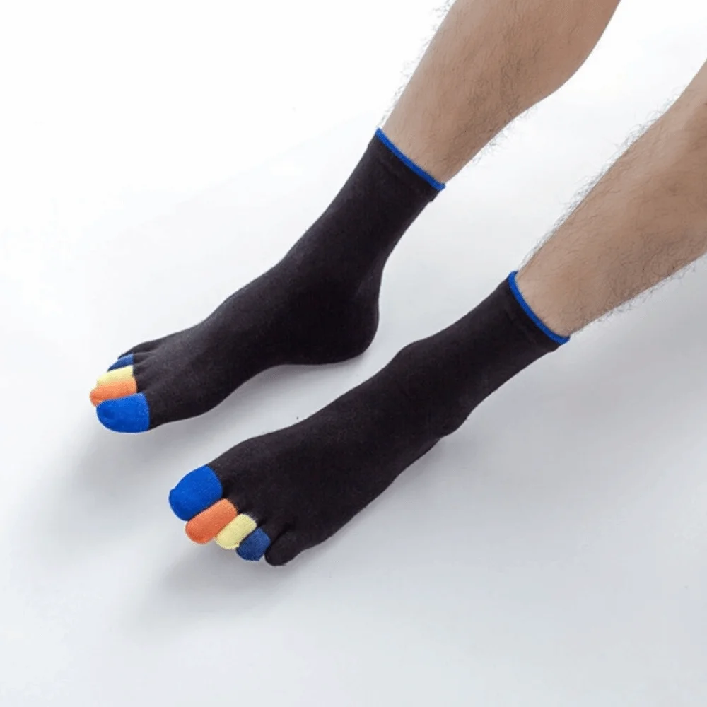 Hosiery Men's Five Finger Socks Colorful Toe Design Anti-slip Five Toe Socks Cotton Odor Resistant Sports Socks Running