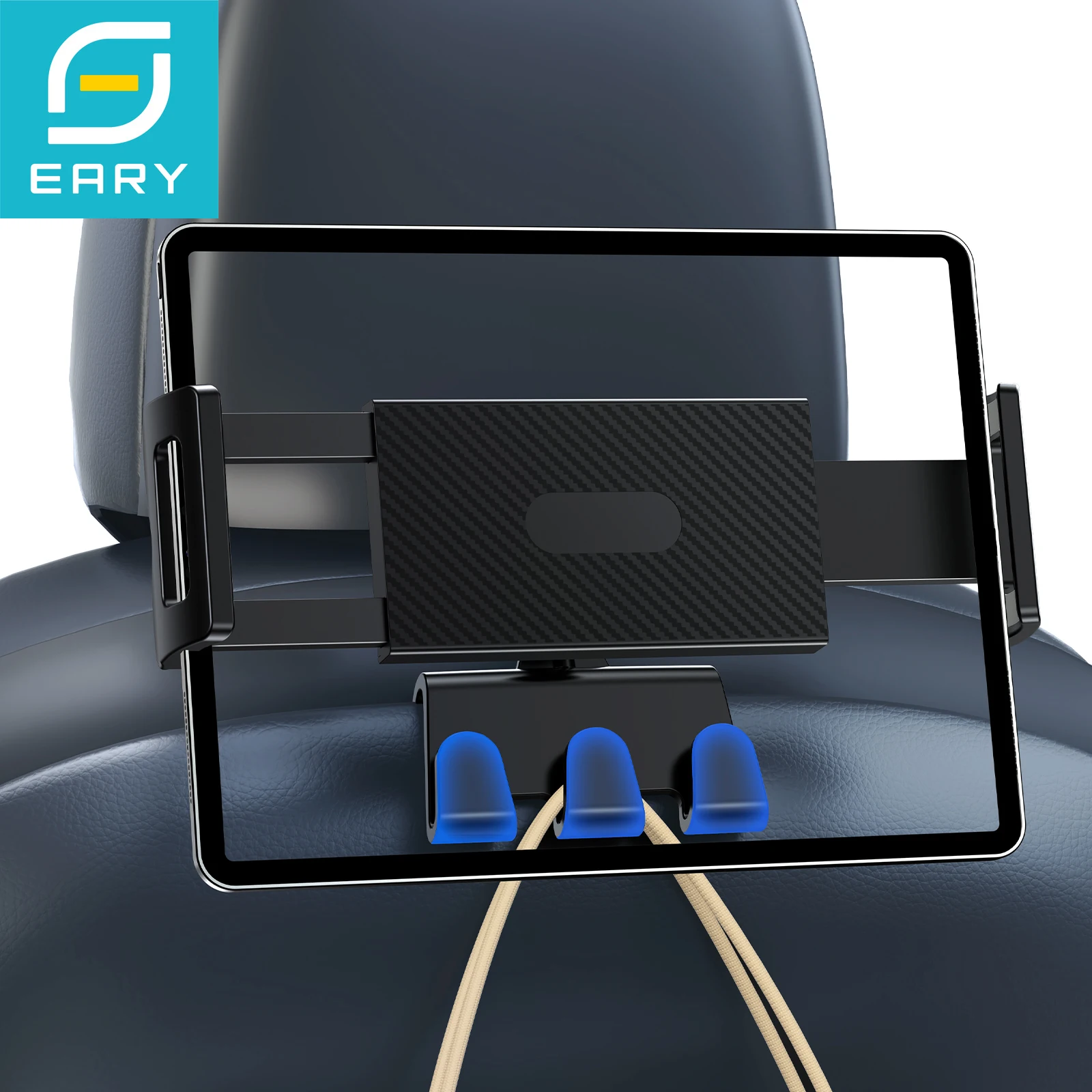 

Eary Headrest Hook for Car Seat Back with Clip Tablet Holder Phone Stand for Tesla Model 3/Y 2026 for Purses Handbag Grocery Bag