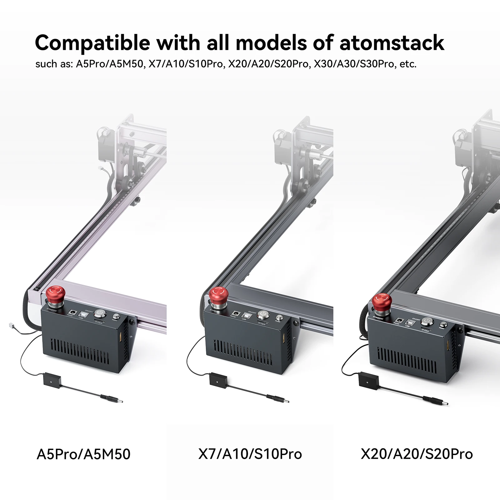 ATOMSTACK AIC1 Sistema automatico di assistenza aerea per macchina per incisione laser Supporto controllo automatico WiFi Lavoro offline con 32 bit