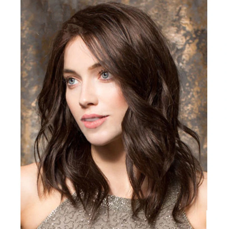 

Женский модный и элегантный длинный кудрявый синтетический парик черно-коричневого цвета