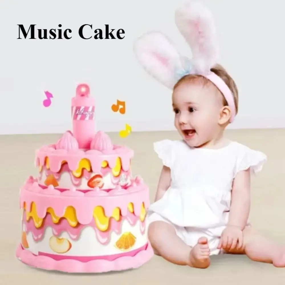 

Pretend Play Birthday Cake Toy Early Education Music Pretend Play Set with Light Role Play Princess Tea Time Toy Children's Toy