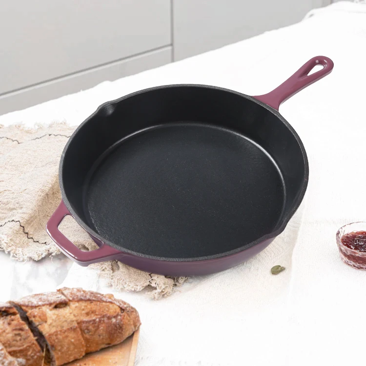 Home kitchen enamel coated cast iron non stick cooking pots And pans cookware set casseroles Low MOQ soup stock pot skillets