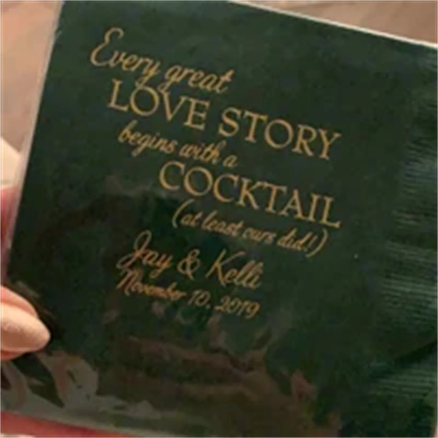 50 PCS Every Great Love Story Begins with a Cocktail - Personalized Wedding Napkins, Rehearsal Dinner, Engagement Party, Custom