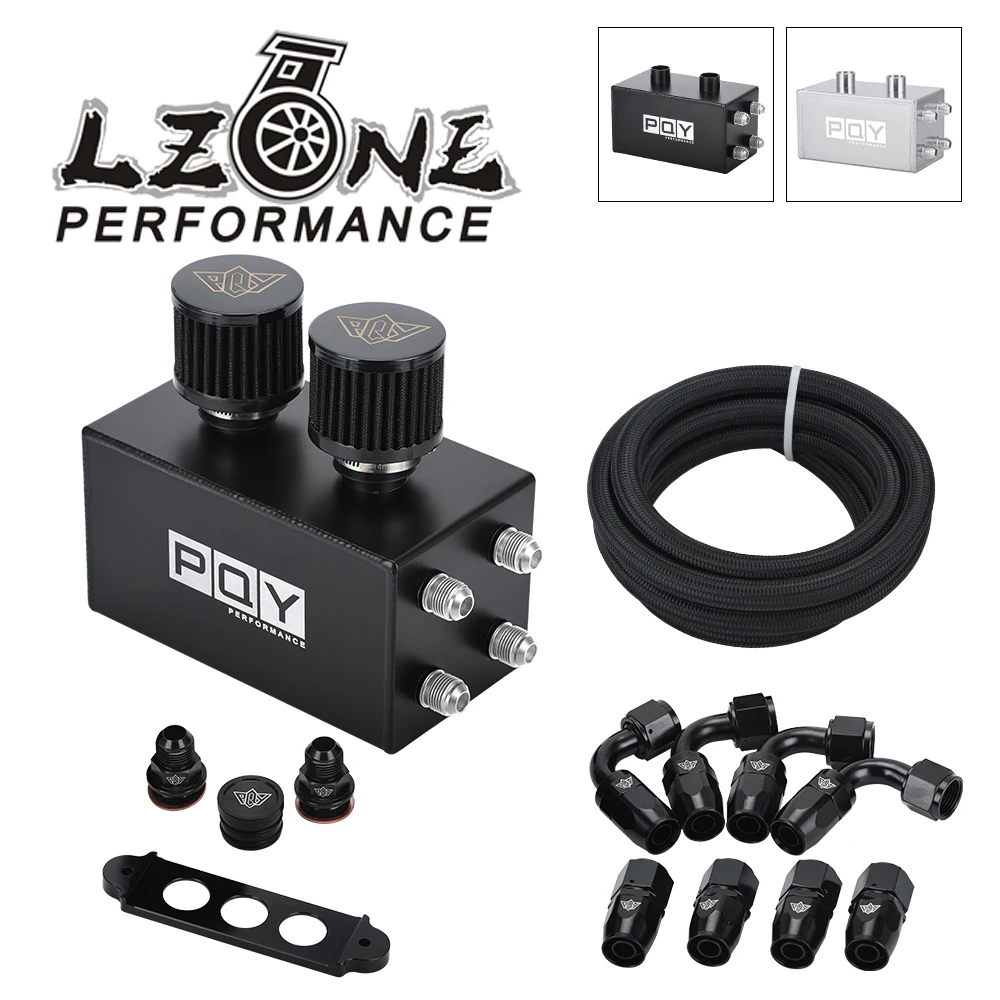 LZONE Racing Oil Catch Can Breather Tank with 3 Meter AN10 fuel hoses for Honda Civic Integra EK EG DC JR-OCC02-QY