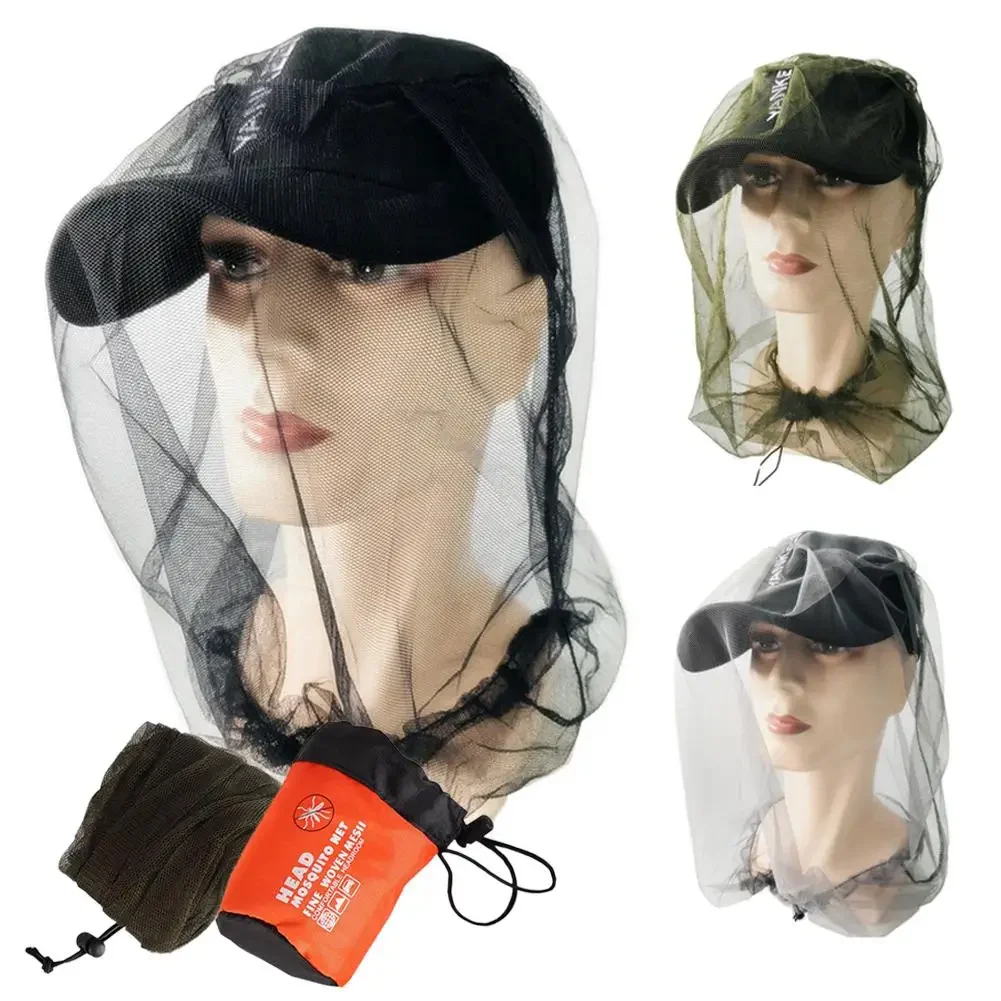 Outdoor Travel Dustproof Hat Mesh Cover Mosquito Insect Bee Net Face Protector Cap Outdoor Sunshade Lone Neck Head Cover