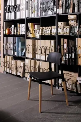 Bel Dining Bistro Cafe Style Modern Minimalist Side Chair Set of 2 (Black)