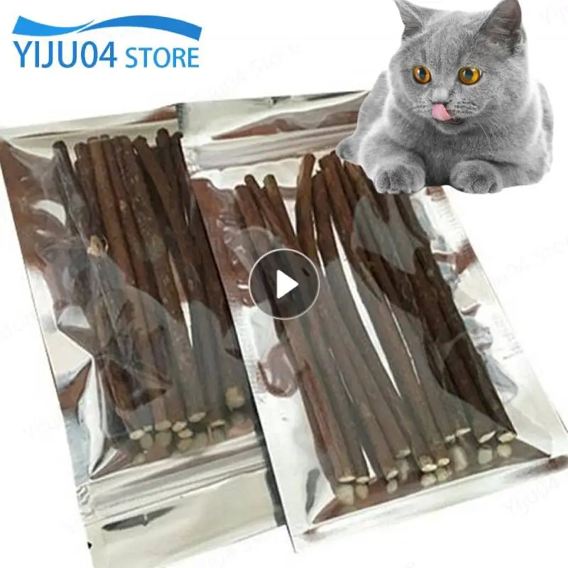 15/20pcs/lot Natural Matatabi Pet Cat Snacks Sticks Cleaning Tooth Catnip Cat Toys Actinidia Silvervine Pet Toy For Cats Product