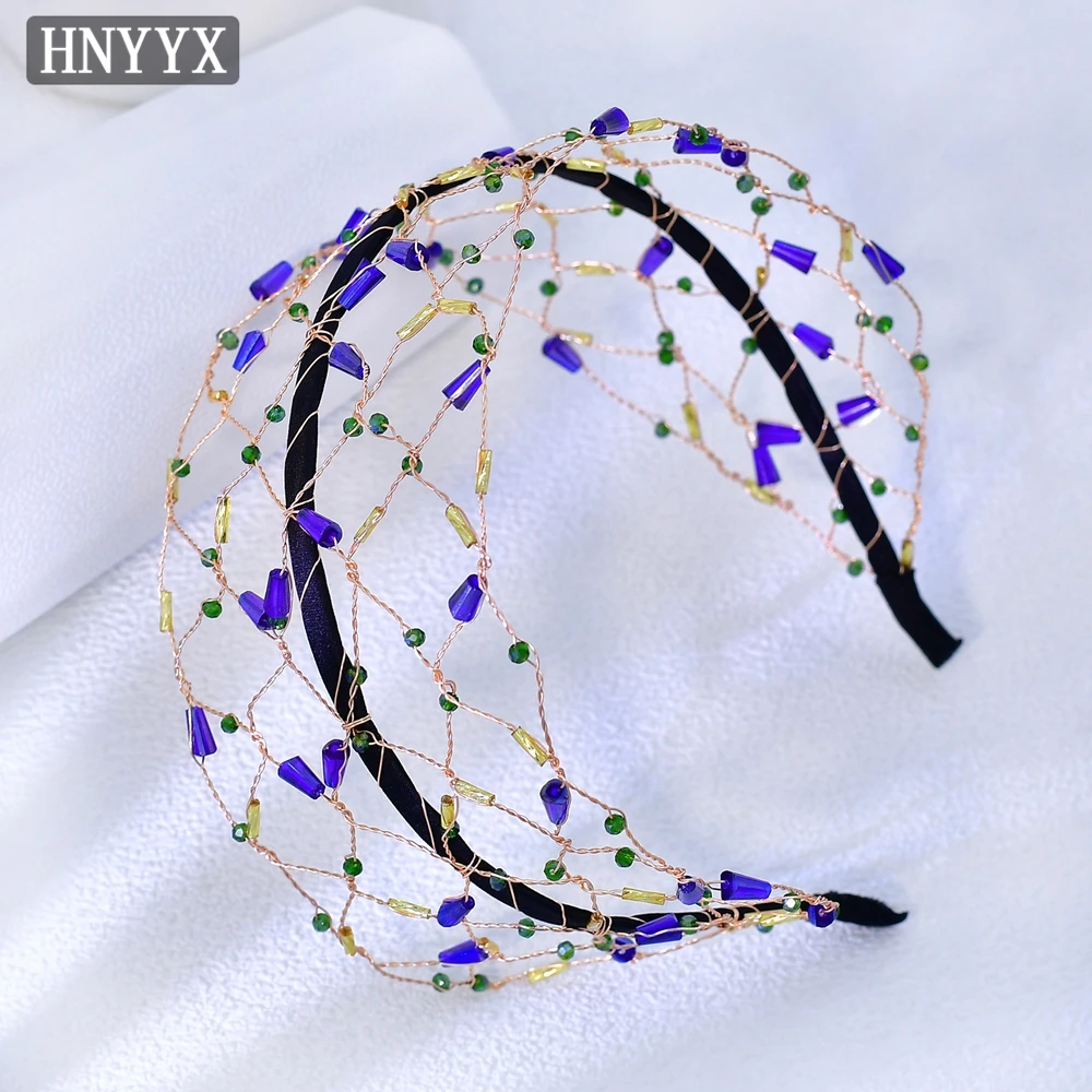 

YouLaPan Fashion Bridal Weddings Baroque Hair Accessories Handmade Gold Color Mesh Head Hoop Women Daily Party Headpiece YXA39