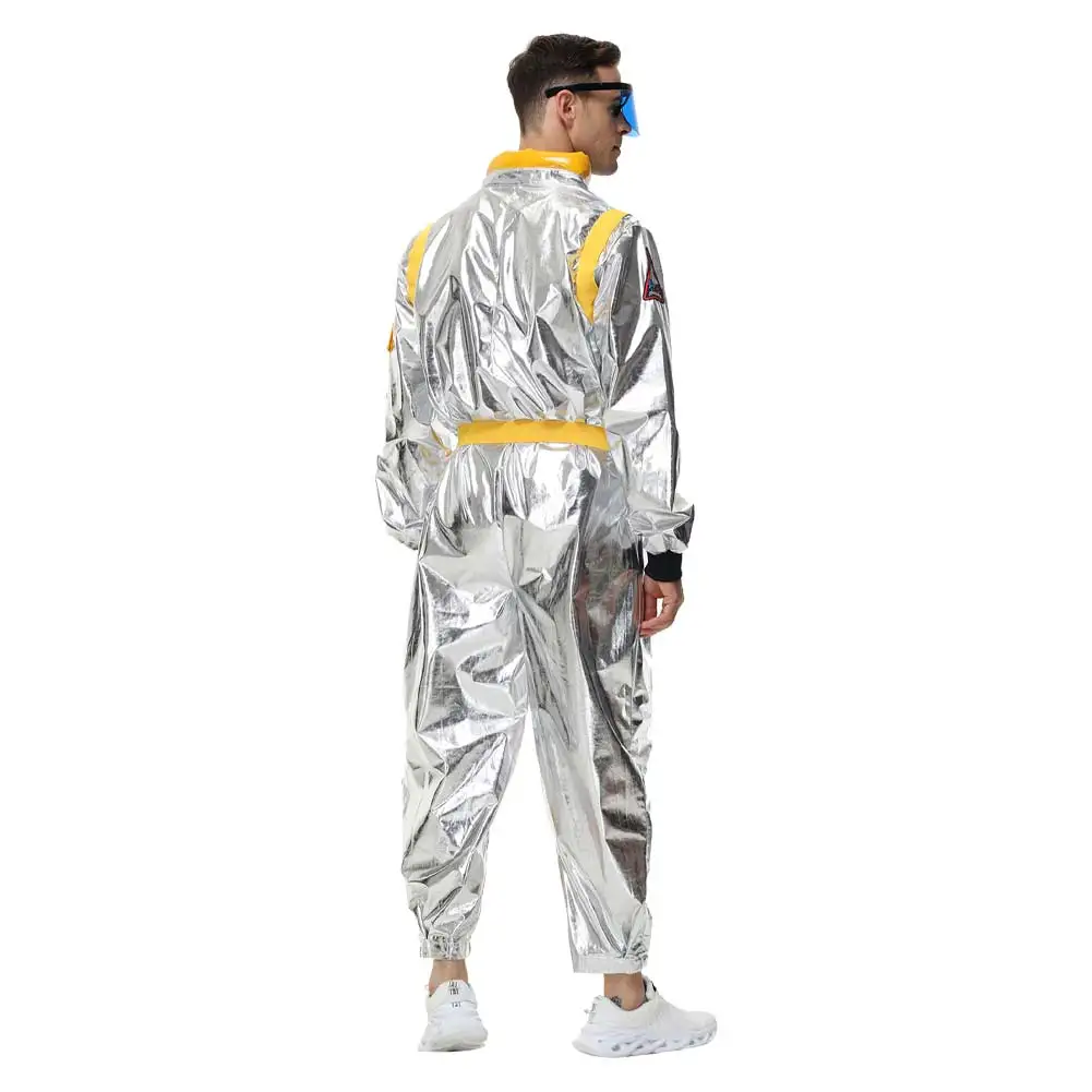 Fantasia-Disfraz de astronauta plateado para adultos, mono de astronauta para hombres y mujeres, ropa espacial, trajes para fiesta de Carnaval y Halloween