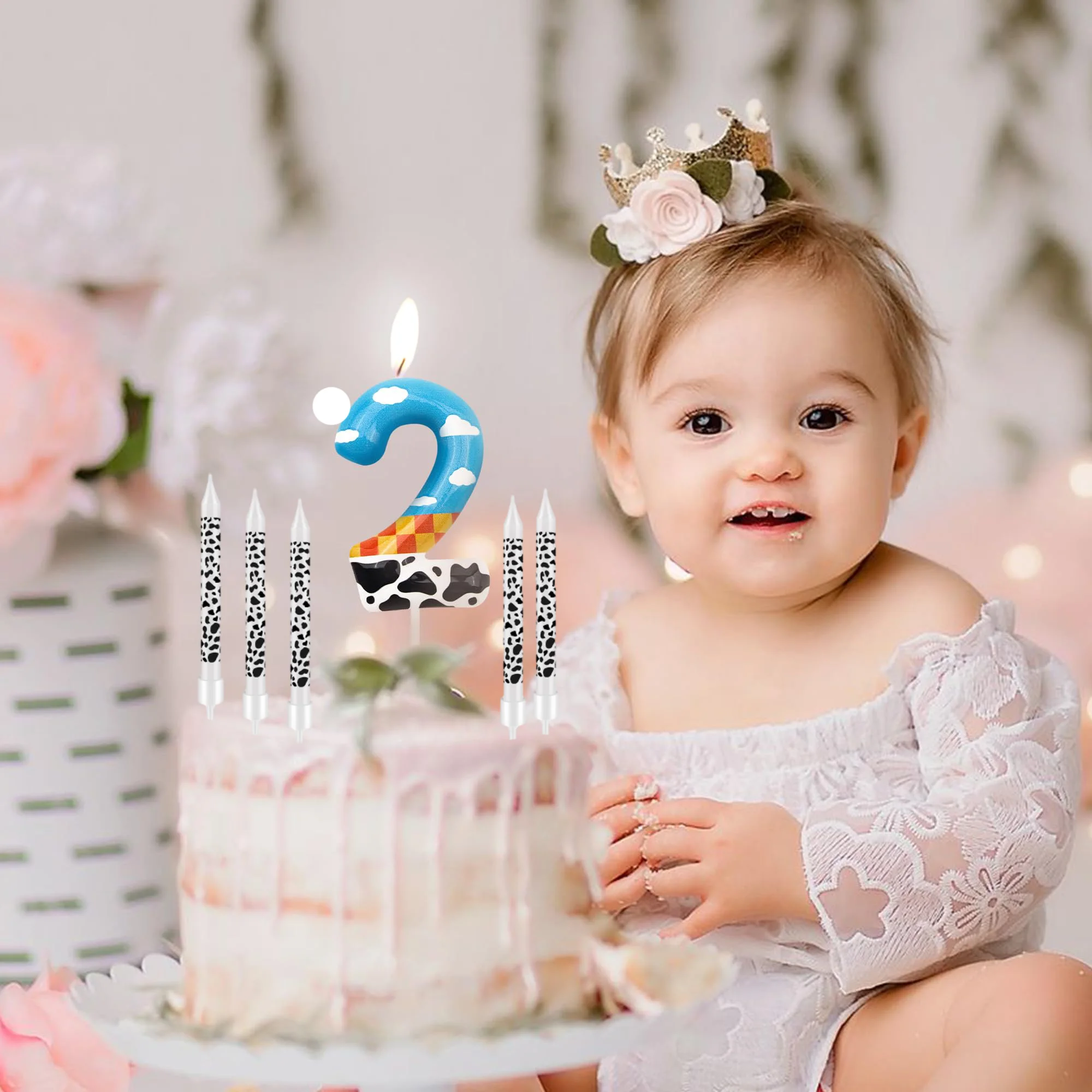 7Pcs Toy‑Theme 4th Birthday Number Cake Candles, Kids Birthday Party Candle Decorations for Boys and Girls，Kids Party Supplies ﻿