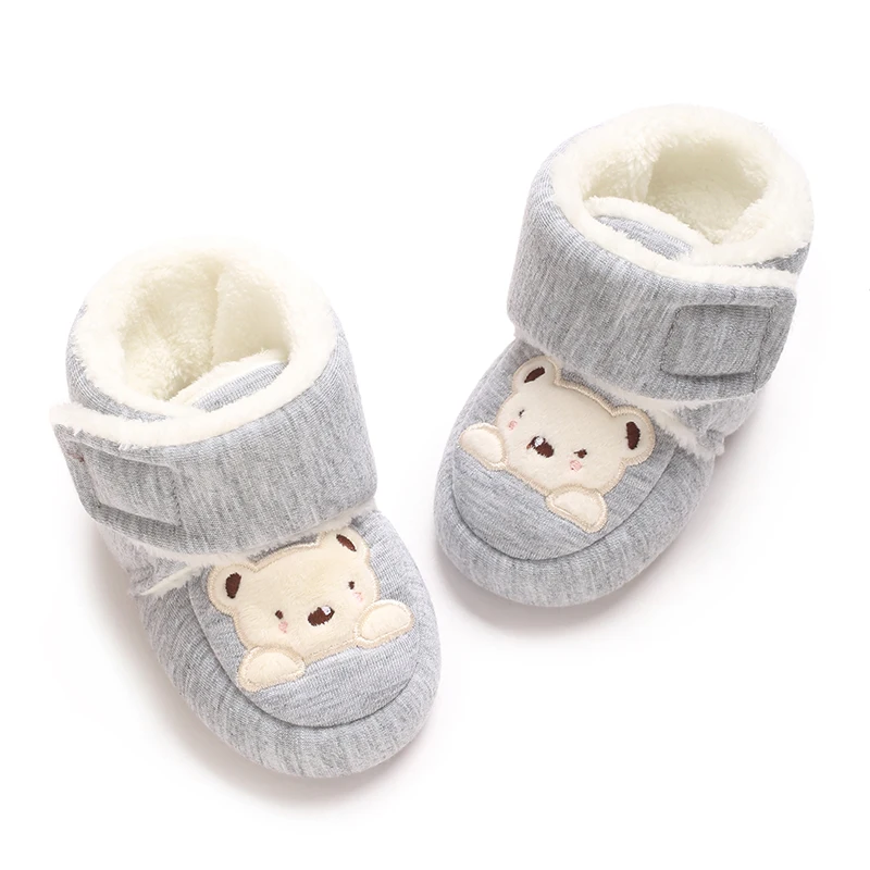 Winter-Baumwollschuhe für Neugeborene 0-1 Jahr Alte Jungen und Mädchen Baby Cartoon Teddybär mit Plüsch Warme Laufstiefel – Detail 13