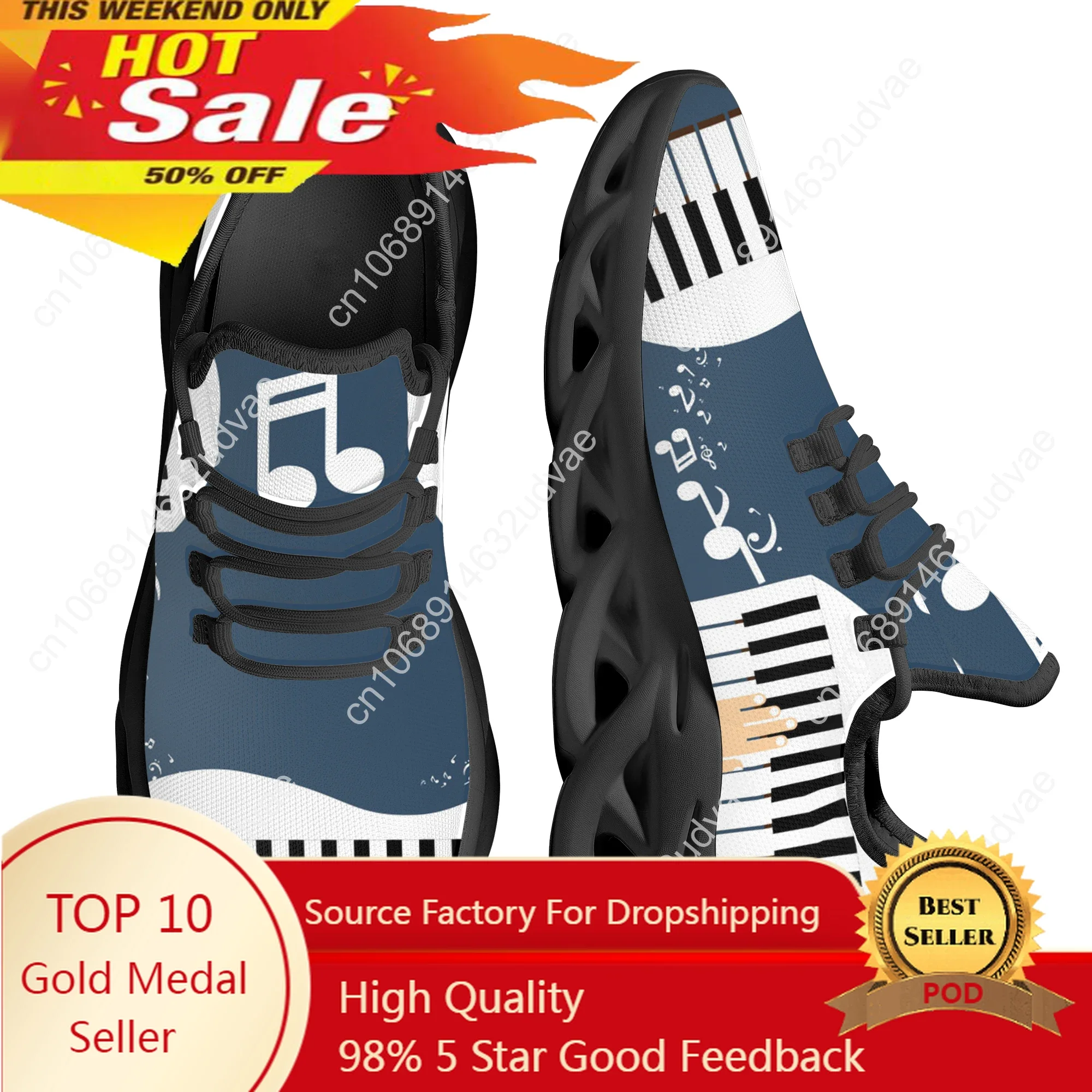 Cool Piano Keyboard Music Lover High Quality Fashionable Breathable Neutral Mesh Shoes Customized Men Sneaker