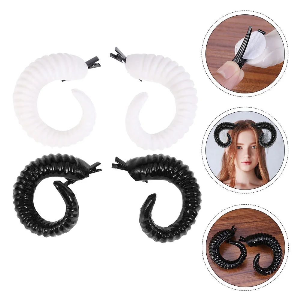 

Horn Hair Clip Sheep Hairpin Animal Halloween Cosplay Headwear Costume Horns Black Plastic Aritifical