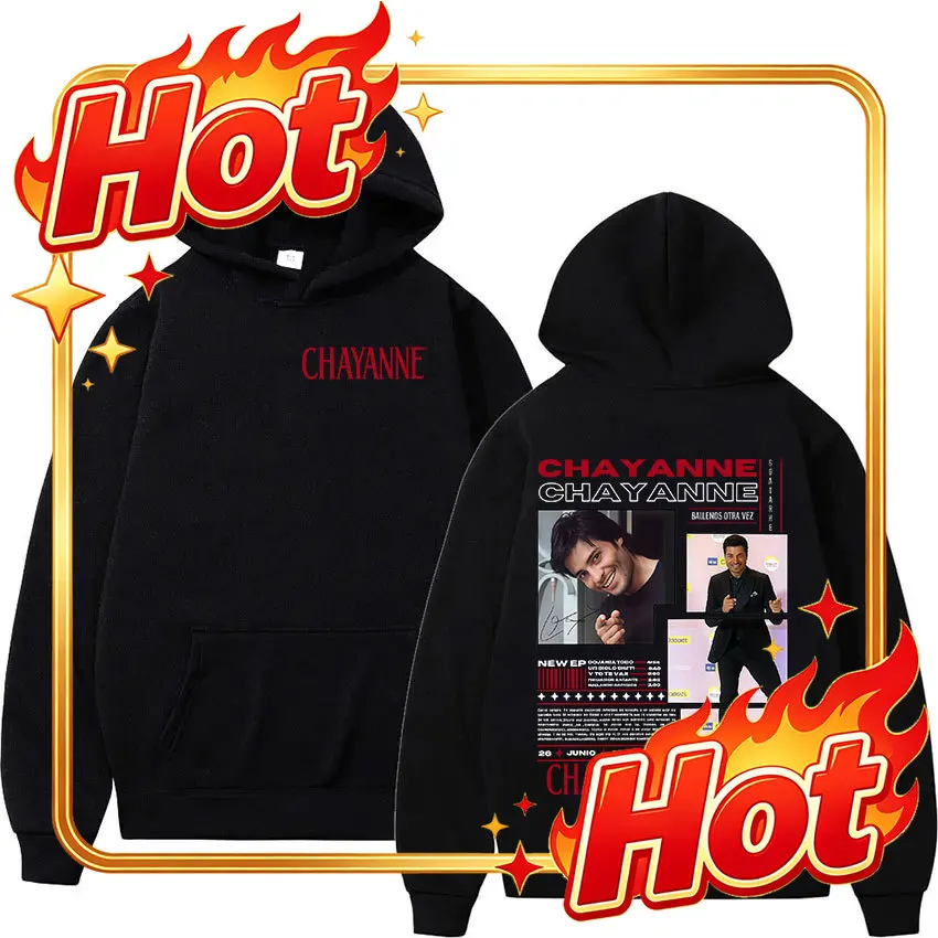 Custom Rapper Chayanne 2025 Album Graphic Hoody Men Hip Hop Gothic Long Sleeve Sweatshirt Vintage Oversized Pullover Hoodies Str