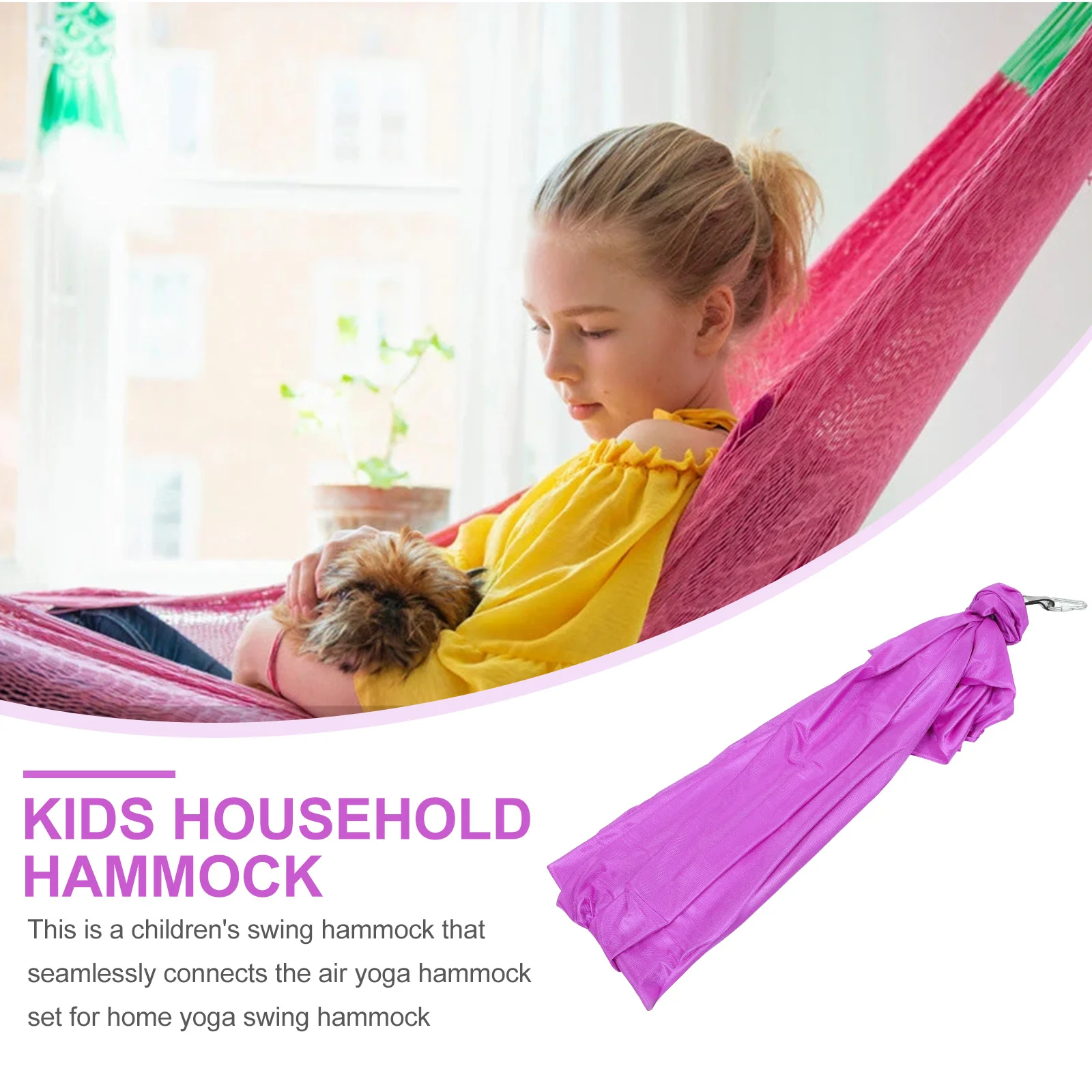 

1Set Household Hammock Aerial Yoga Training Hammock Strong Bearing Capability Comfortable for Home Fitness Gym Equipment