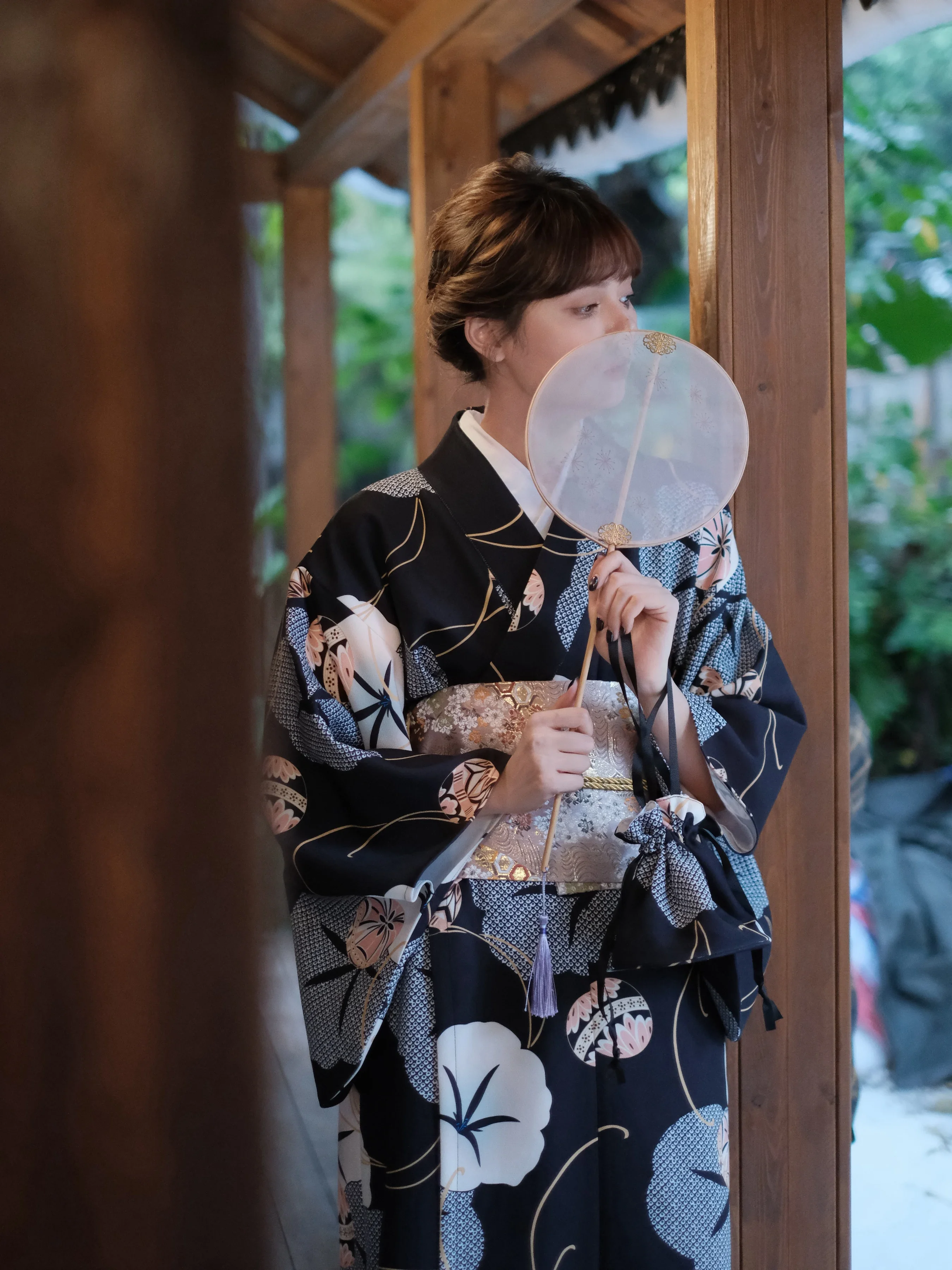 Women'S Formal Traditional Wear - Dames Japans Kimono Zwart met Morning