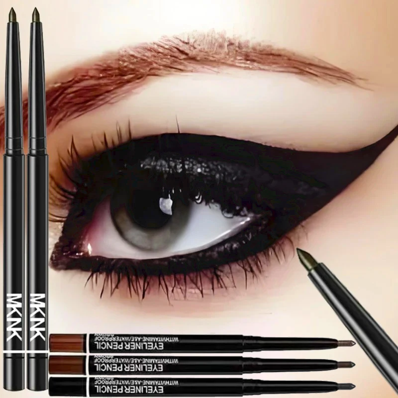 3 Stück wasserfester schwarzer Eyeliner-Stift, langlebiger Smoky Eyeshadow-Stift, multifunktionaler, anfängerfreundlicher Augenbrauen-Eyeliner für Make-up