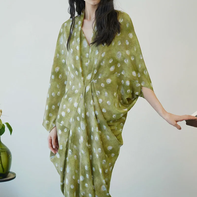 

V-neck elegant dresses for women 2023 silk loose and comfortable dress party evening elegant luxury celebrity