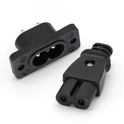 1/2Pcs C8 male power socket C7 female plug power outlet embedded electric connector connector AC 2.5A 250V 8-shaped Plug Socket