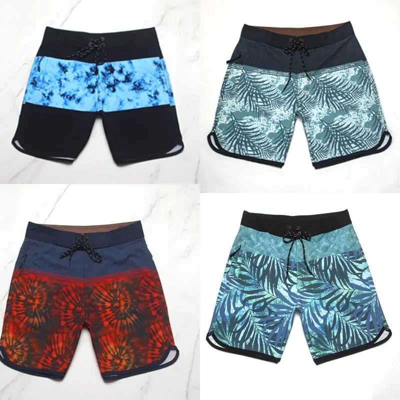 Men\'s surf beach pants Fashion brand printed casual shorts 3D sport pants Stretch swim shorts Bermuda  surf shorts quarter pants