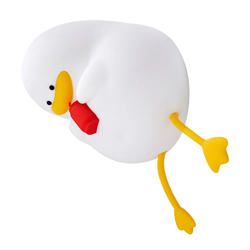 

Silicone Duck Night Light Rechargeable Tap Lamp Cute Cartoon Bedside Lamp Room Decorative Soft Warm Light