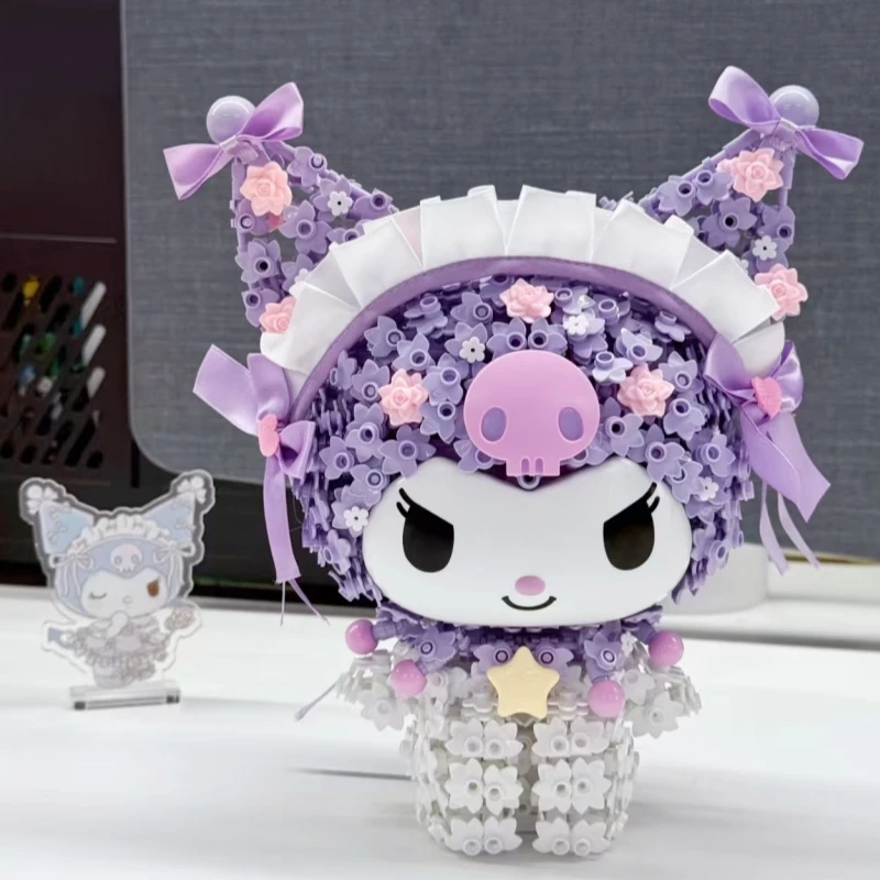 クロミ2 AREAX Sanrio Flower Cluster Building Blocks Kuromi Melody Toys
