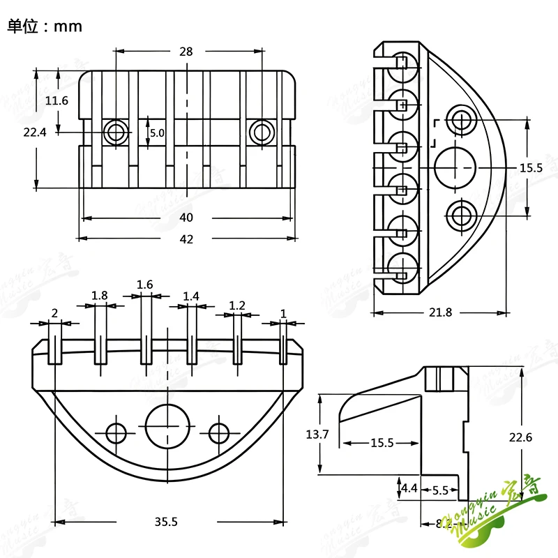 Kopflose E-Gitarre, Pillow String, Pillow String Lock, Pillow String Lock, Gitarrenschloss, 42mm Zubehör für E-Gitarren – Detail 15