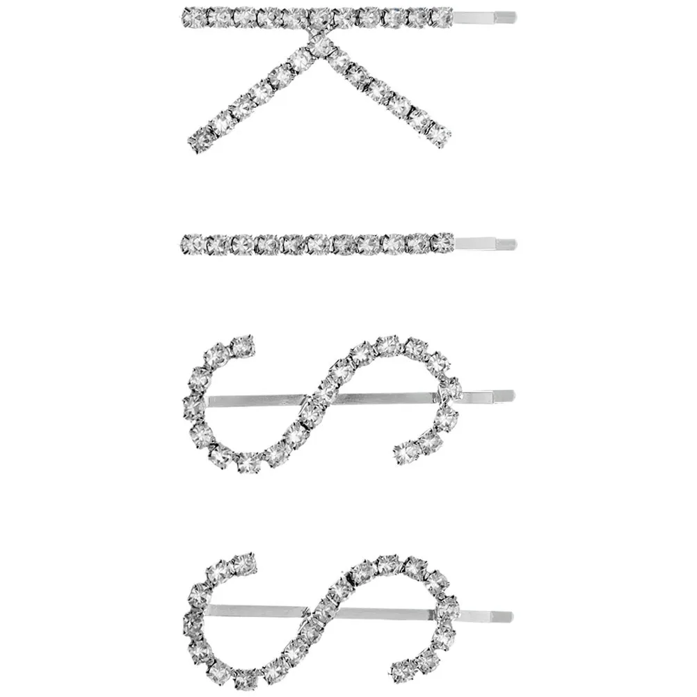 

1Set Rhinestone Letter Hair Clips for Women Stylish Decorative Barrettes Sparkling Hair Pins Charming Accessories for Party Work