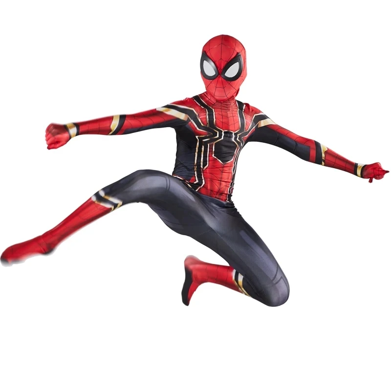 Iron Spiderman Costume Cosplay Kids Superhero Costume Boys Jumpsuit Suit Halloween Costume for Kids Carnival Party Dress Up