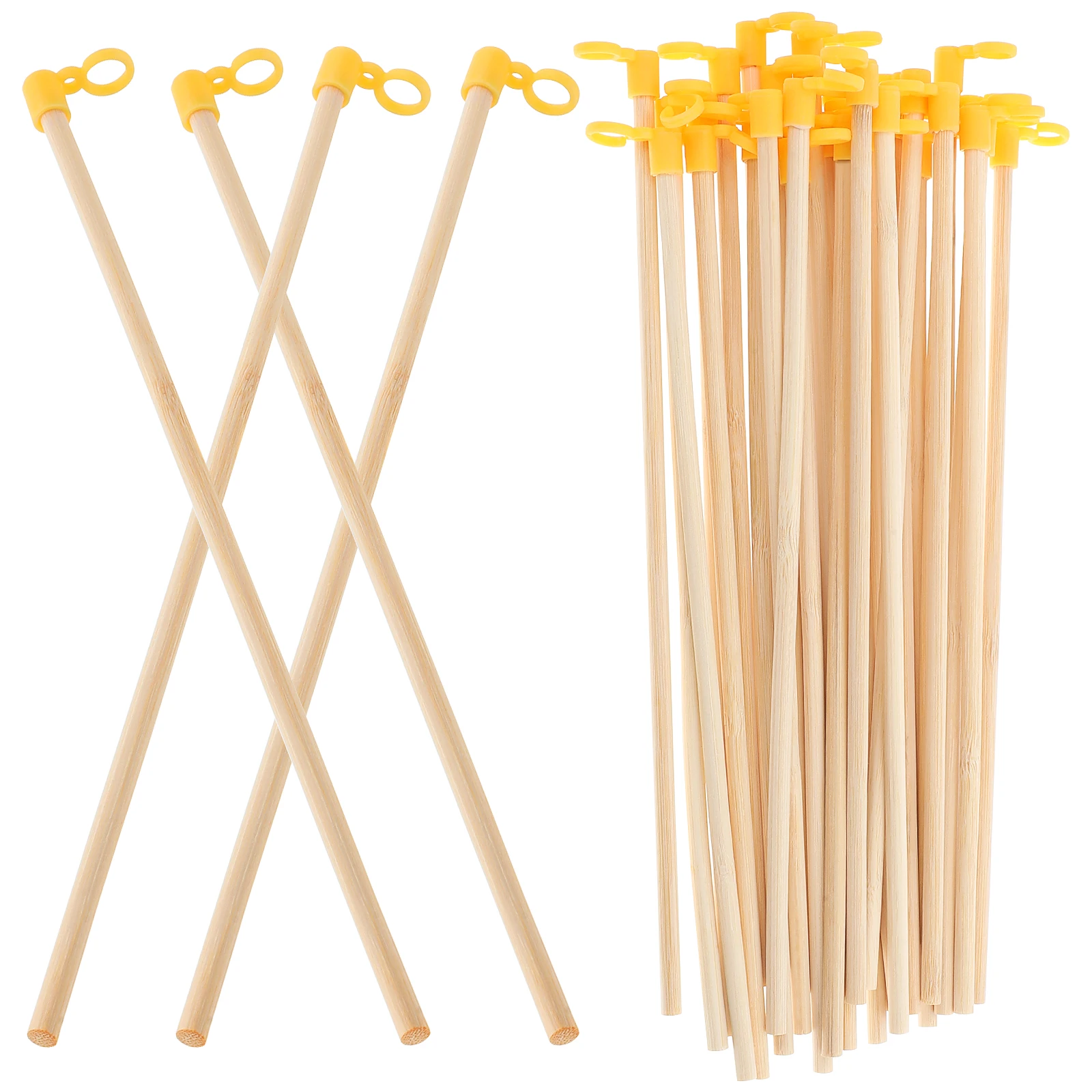 

35 Pcs Handles Wooden Lantern Materials Poles Paper Lanterns Sturdy Longlasting No Burrs Comfortable Grip