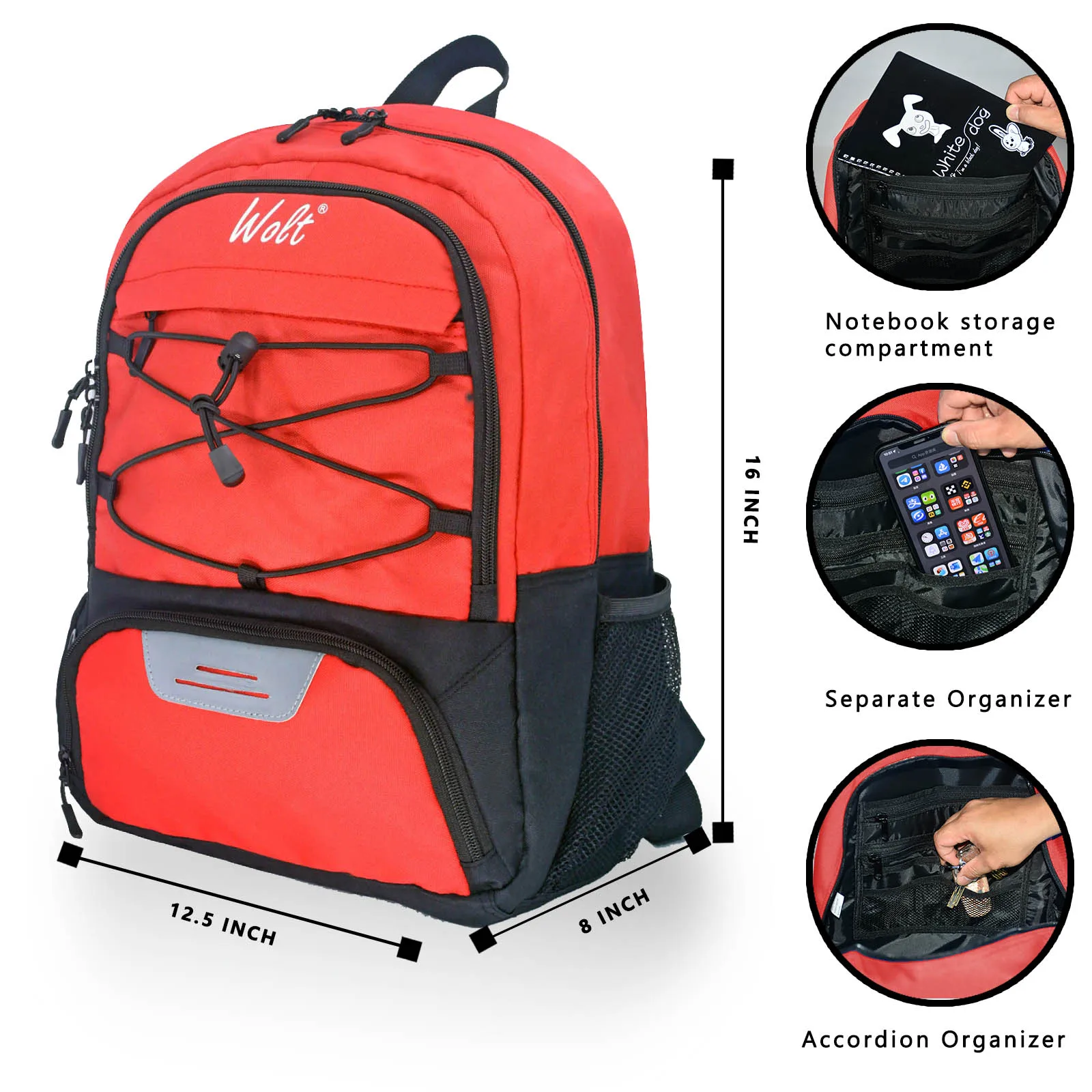 WOLT | Youth Soccer Bag - Soccer Backpack & Bags for Basketball, Volleyball & Football Sports, Includes Separate Cleat Shoe and