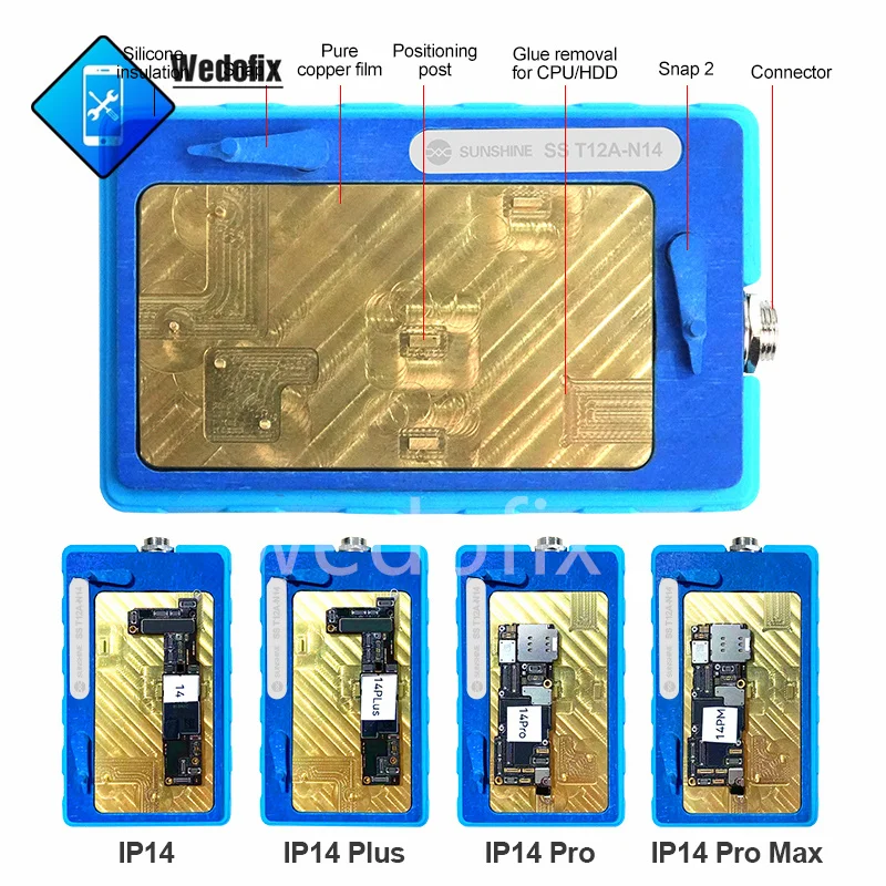 Sunshine N14 Phone Motherboard Preheater T12A Logic Board Heating Plate Separator Tool for iPhone 15 14 13 12 X