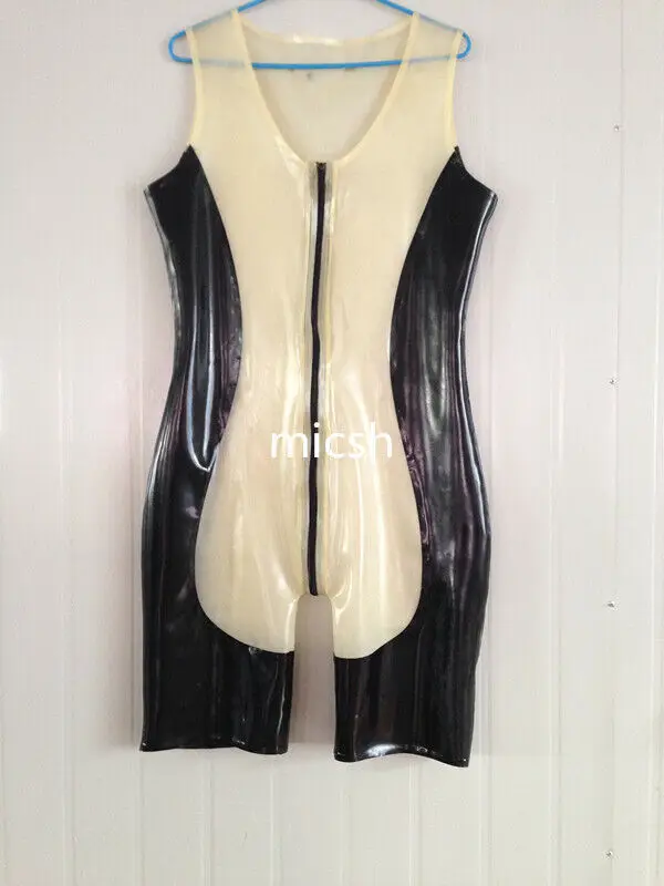 

100%Latex Rubber Gummi Catsuit Armelloser Mode-Badeanzug fur Herren Fitness uniform