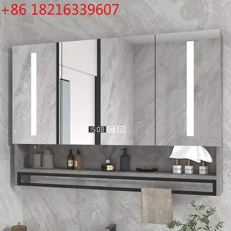 TAO Bathroom mirror cabinet wall-mounted hand wash toilet mirror with rack