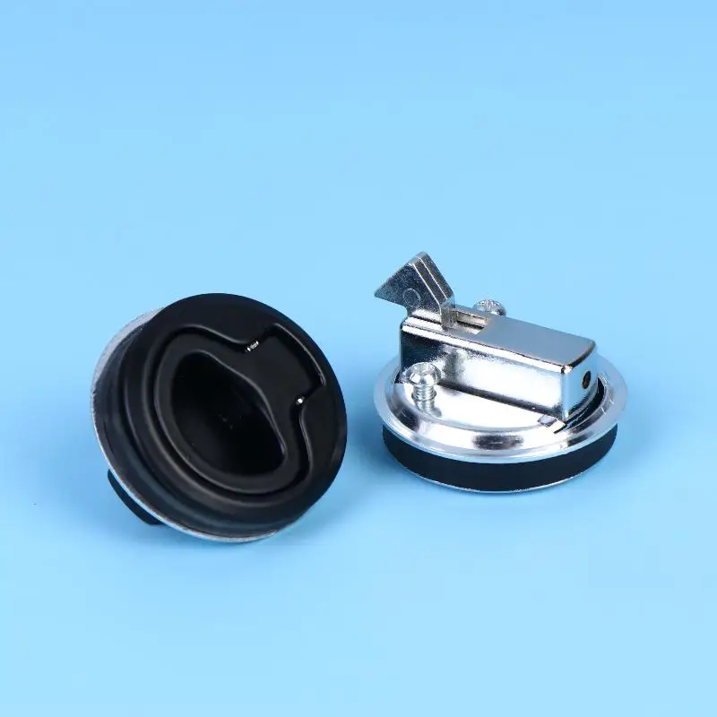 NEW Round Flush Pull Slam Latch Non Key For RV Boat Marine Marine Deck Locker Steel Boat Flush Pull Hatch Slam Latch