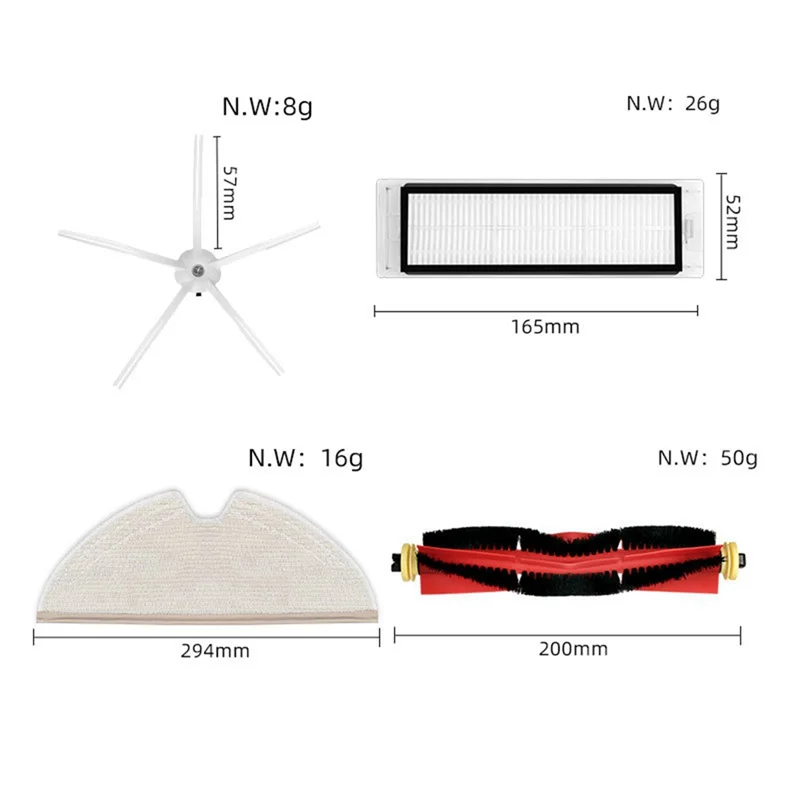 A76G-подходит для подметальной машины Millet Stone, запасные части, аксессуары, боковая щетка S5max/S6pure/E5, крышка основной щетки, тряпичный фильтр, сердечник