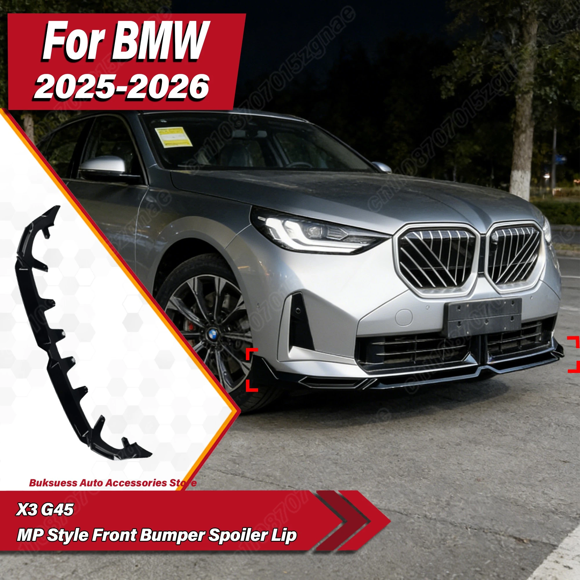 

Для BMW X3 G45 2025 2026: Комплект для модификации кузова — передний бампер в стиле MP, сплиттер, накладка на бампер, ABS-пластик