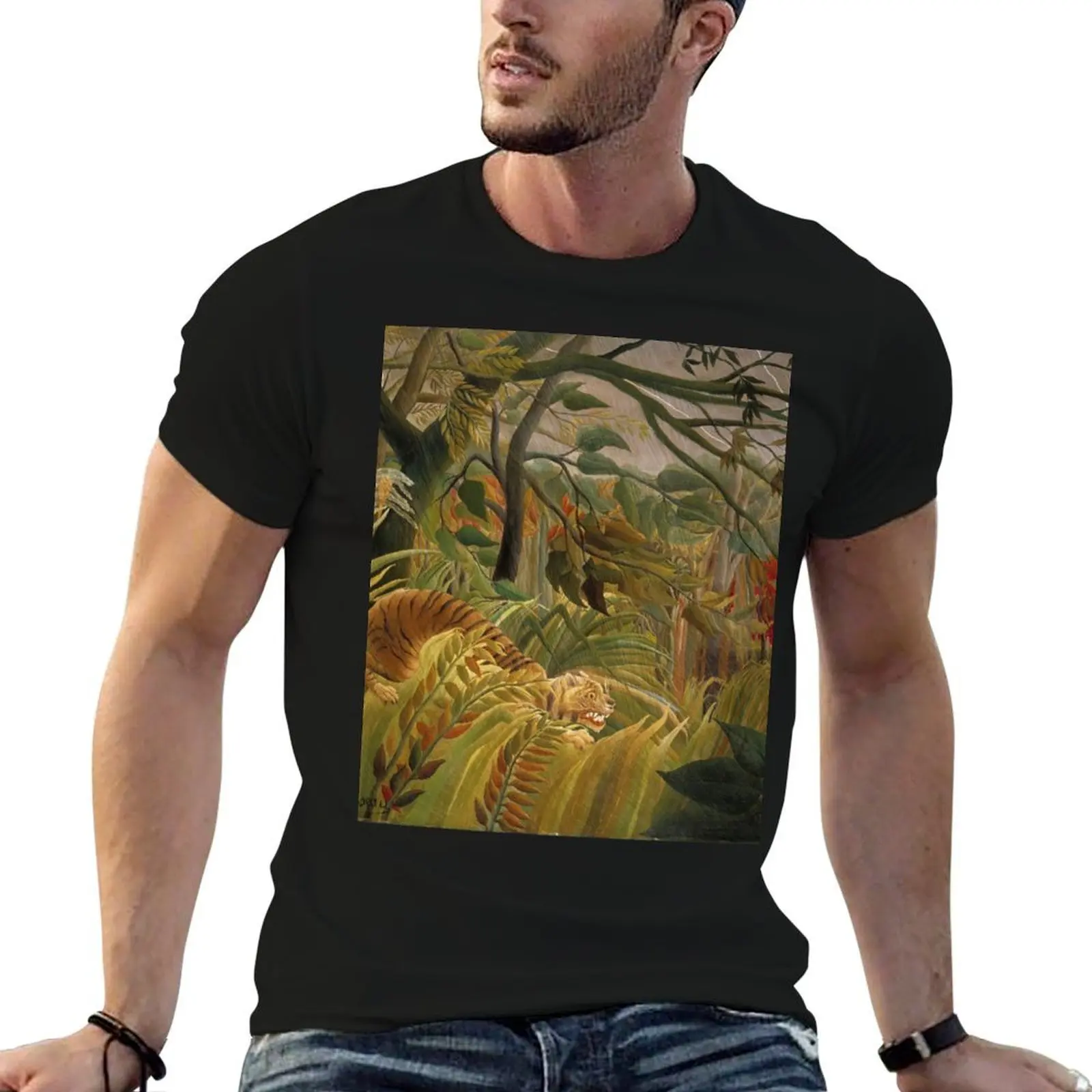 

Surprised! or (Tiger in a Tropical Storm) - Henri Rousseau T-Shirt t shirt man casual T-Shirt