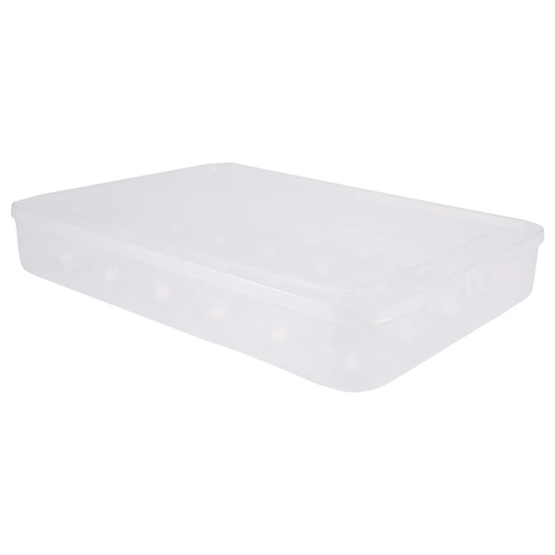 Egg Holder For Refrigerator, Deviled Egg Tray Carrier With Lid Fridge Egg Storage Stackable Plastic Egg Containers, 24 Egg Tray