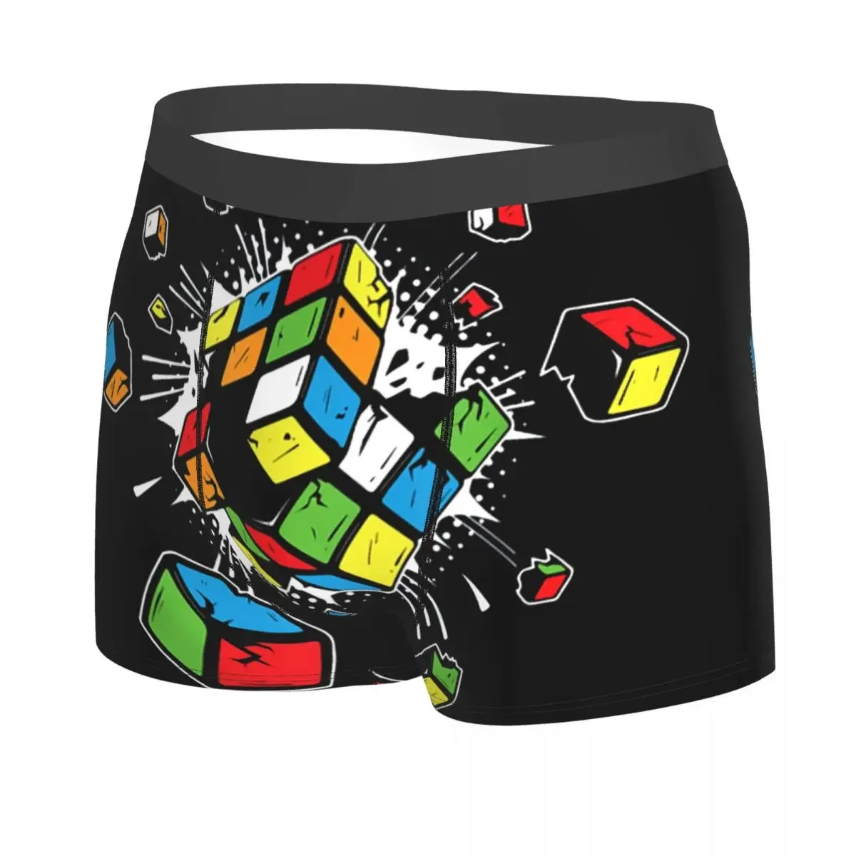 Exploding Rubix Rubiks Magic  Underwear Men Printed Custom Math Gift Boxer Shorts Panties Briefs Breathable Underpants