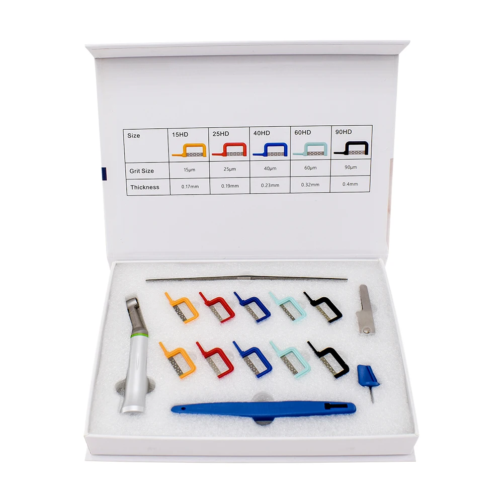 

Стоматологический комплект для уменьшения межпроксимальной эмали, возвратно-поступательная система IPR, электрический угловой комплект с 10 шт. автоматическими полосками для ортодов