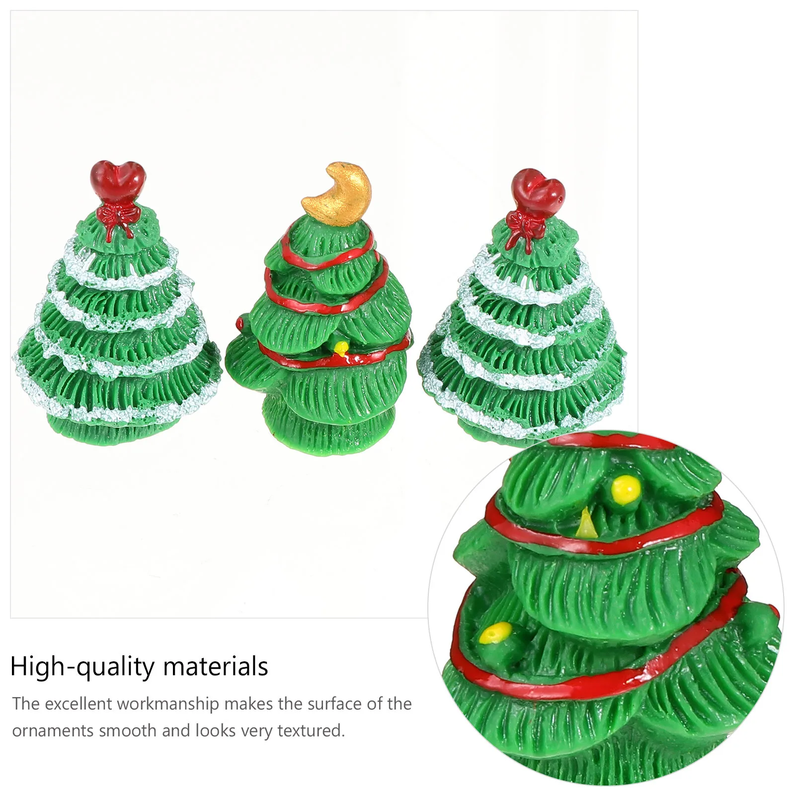

15Pcs Resin Christmas Tree Decorations Green Creative Desktop Adornments Perfect Holiday Home Office Decor Festive Table