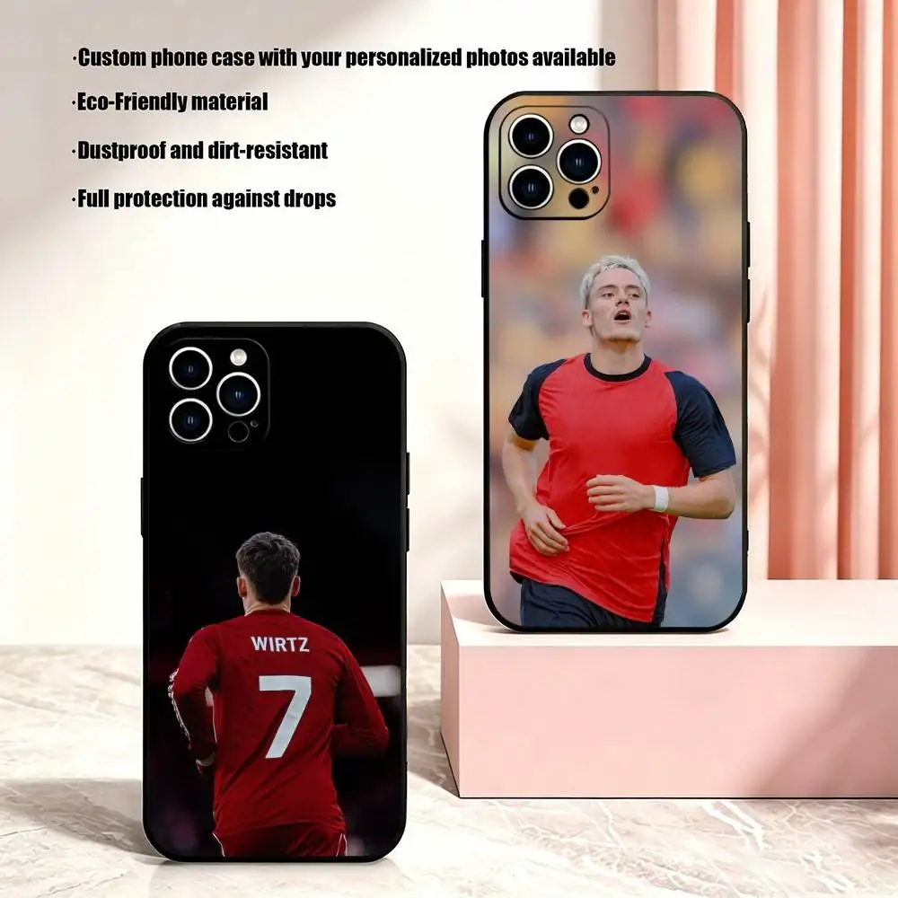 Чехол для телефона Wirtz Football, хит продаж, для iPhone 17, 16, 15, 14, 13, 12 Pro Max и других моделей, мягкий черный чехол